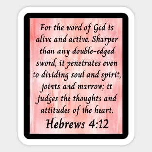 Bible Verse Hebrews 4:12 Sticker